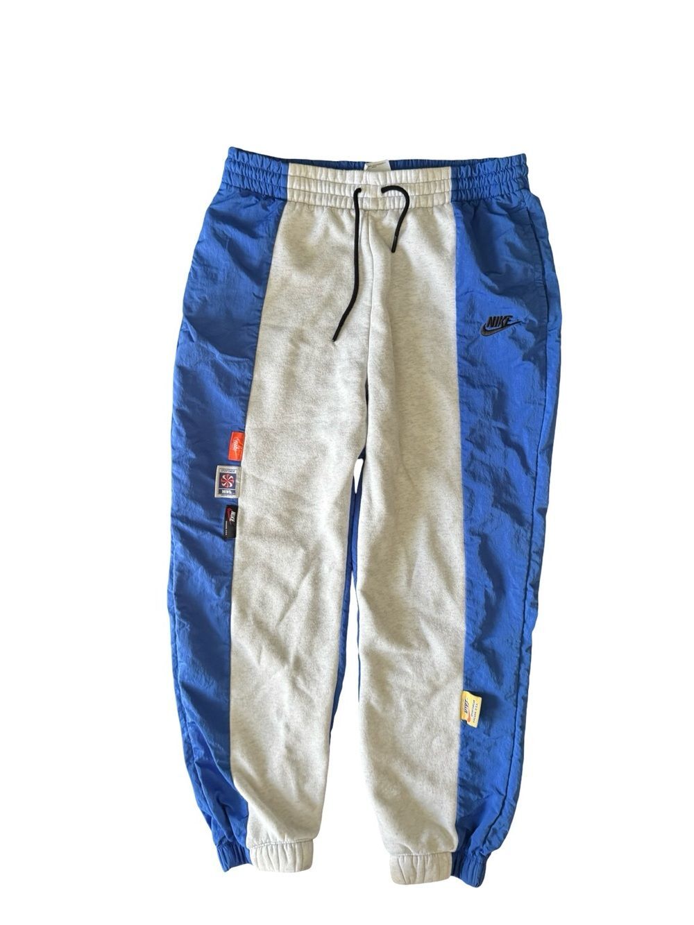 Nike Sportswear Mixed Media Jogger Pants Blue Gray Mesh Lined Men’s Medium